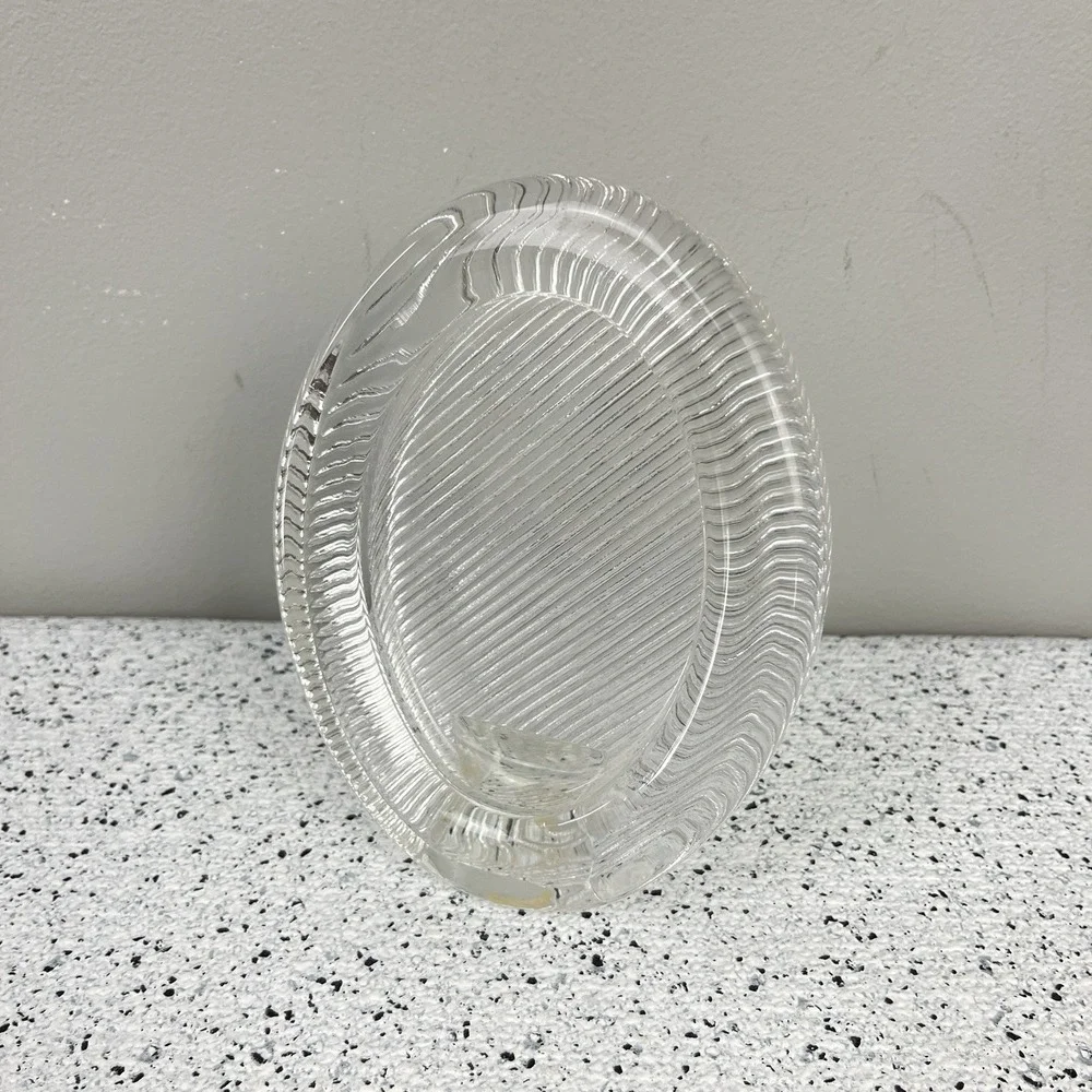 Vintage 80s 90s‎ Mikasa Crystal Chunky Glass Oval Picture Frame 6.5